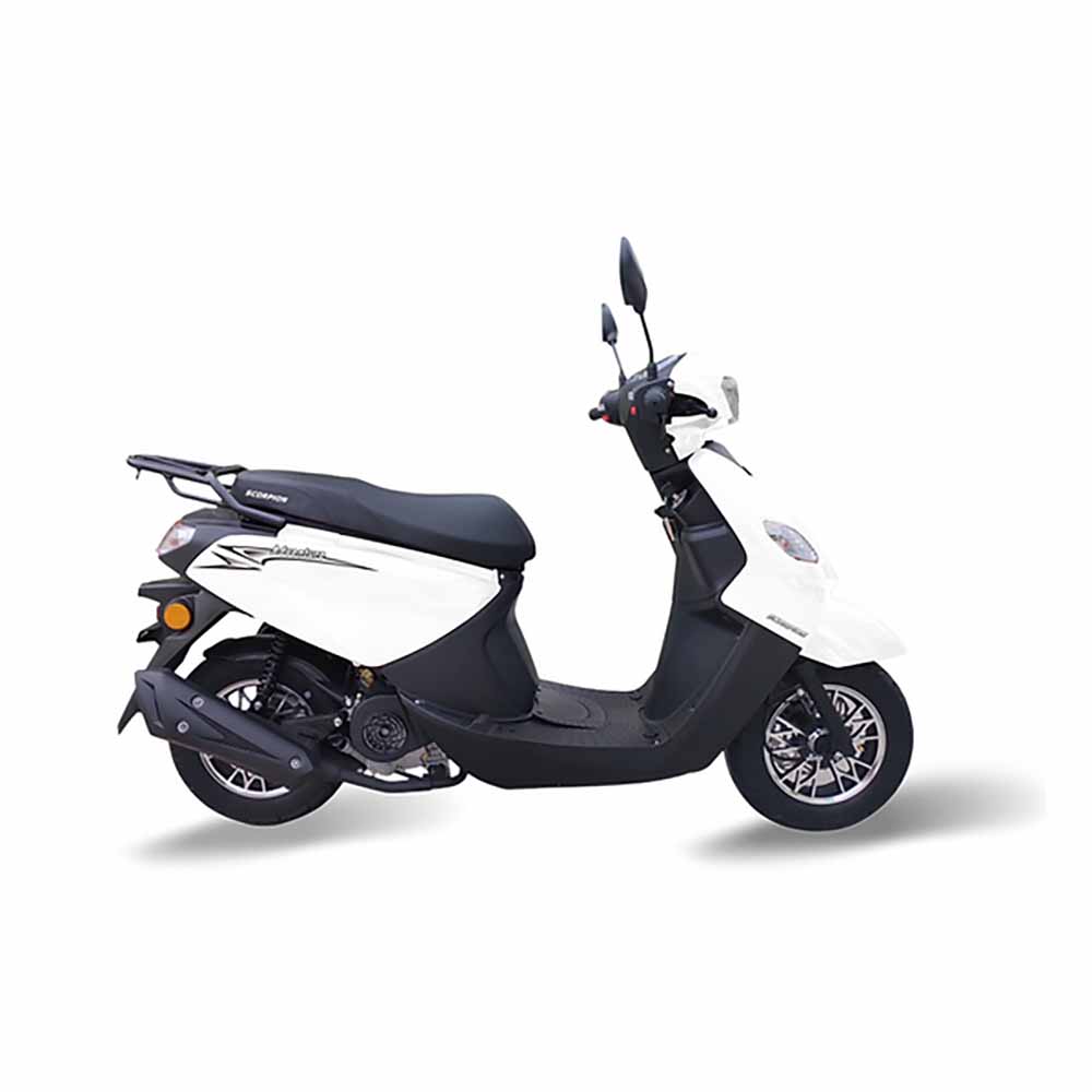 Scorpian Adventure 50cc Gas Scooter Moped White