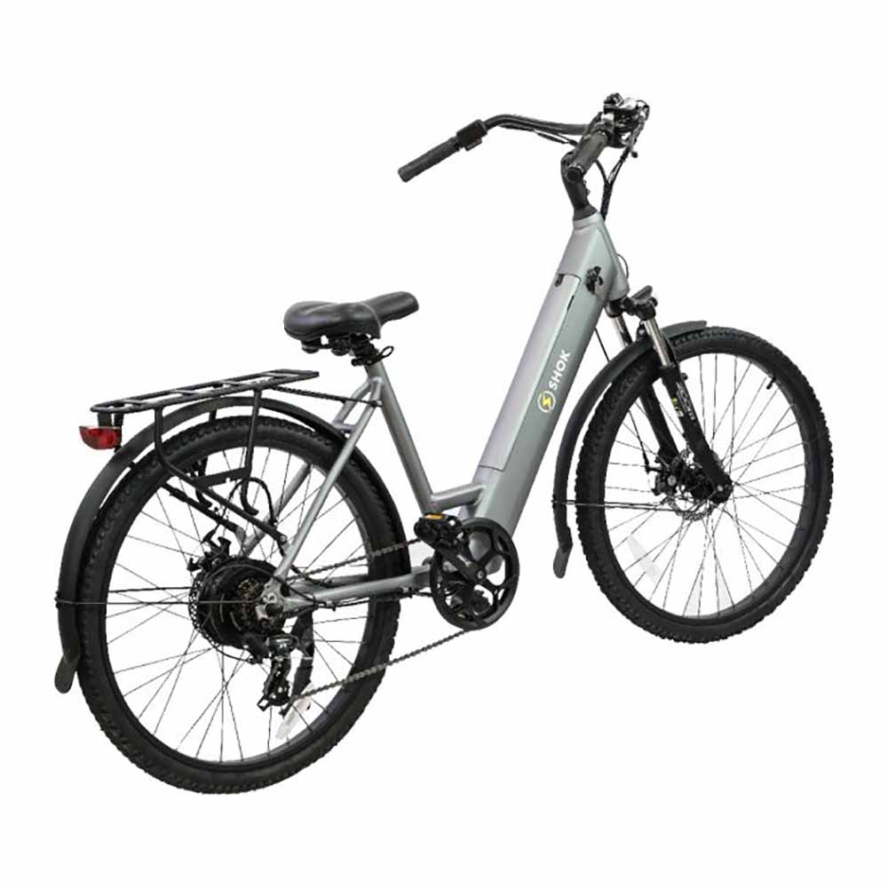 Shok Nova Grey 500 Watt Step Through Electric Bike3